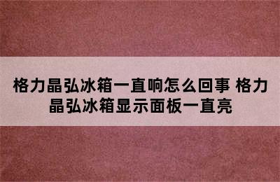 格力晶弘冰箱一直响怎么回事 格力晶弘冰箱显示面板一直亮